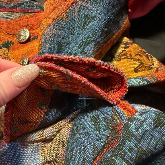 90s Horse Tapestry Western Cowgirl Equestrian Jacket Vintage Native Southwrstern - Picture 15 of 15